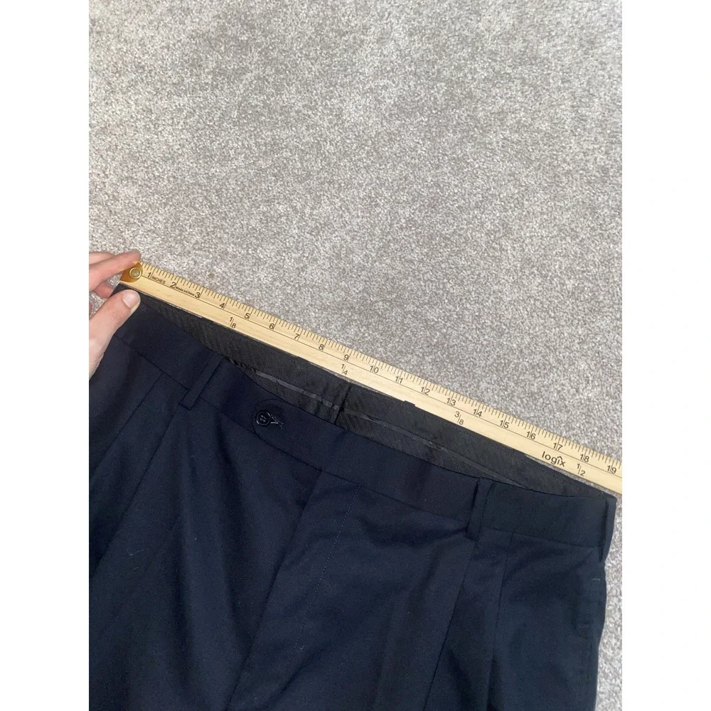 Richards Greenwich Mens Dress Pants 38 (40R) Dark Blue Wool Pleated Trousers NWT